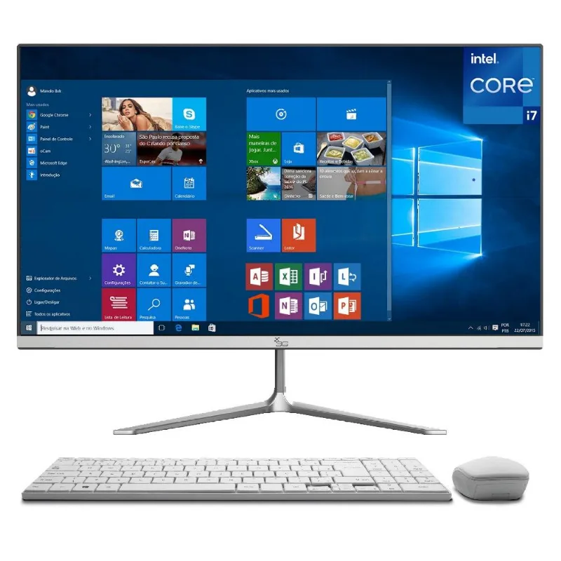 Computador All in One 24 Full HD Intel Core i7 8GB HD 1TB Windows 10 Office 365 Wifi Bluetooth 3green Expert