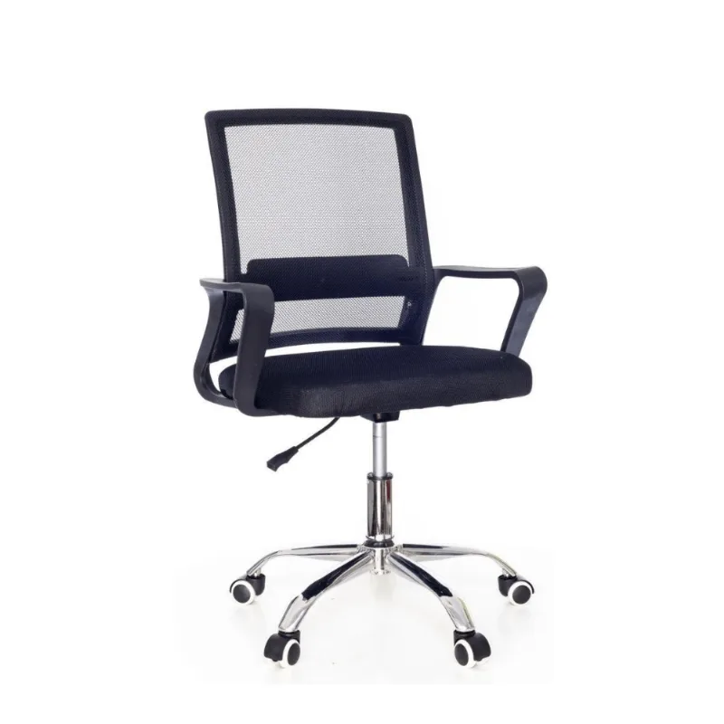 Cadeira de Escritório Secretária com Base Cromada com Rodinha Fortt Madri Preta - CSF05-P FORTT 950