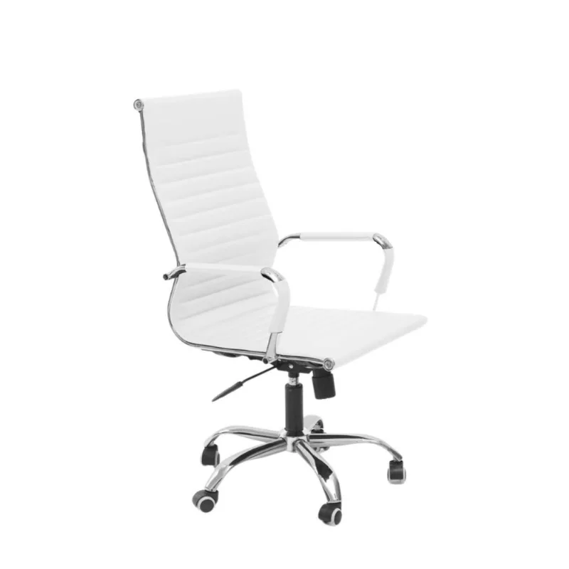 Cadeira de Escritório Esteirinha Base Cromada com Rodinha Fortt Bilbao Branca CEF01B P830W