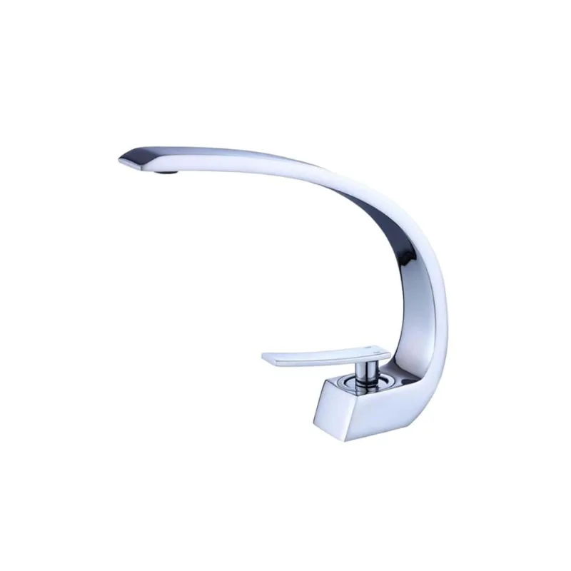 Torneira Luxo Curva com Misturador Monocomando Cromada de Bancada Belcca TLC01C-BL