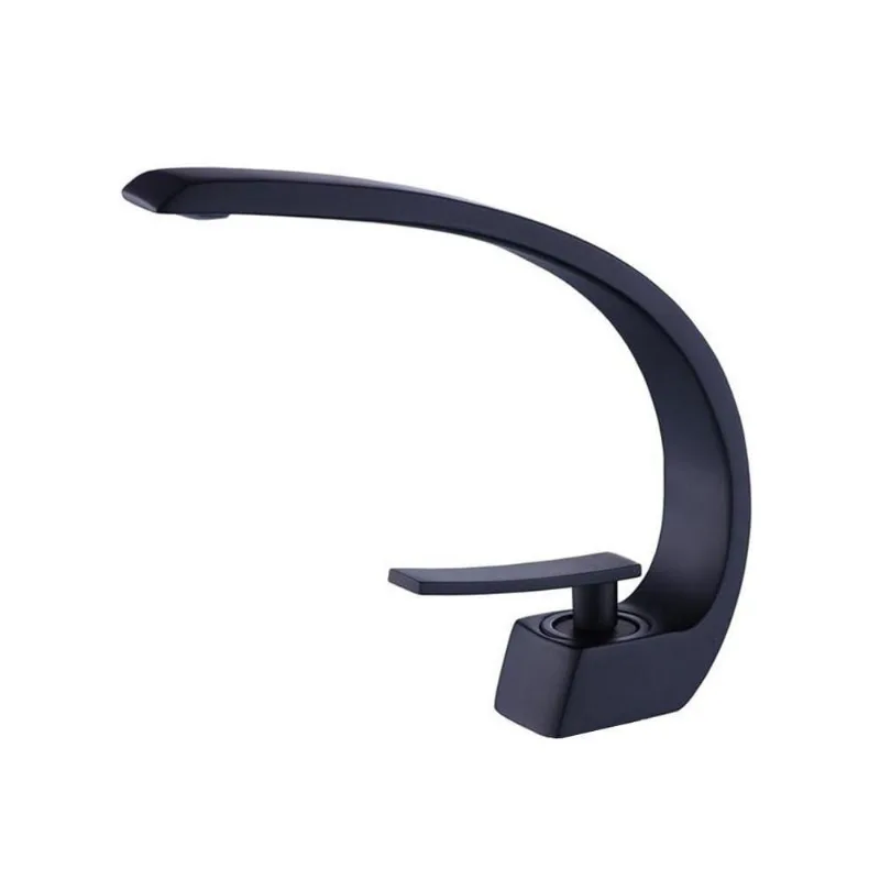 Torneira Luxo Curva com Misturador Monocomando Preta de Bancada Belcca TLC01P-BL