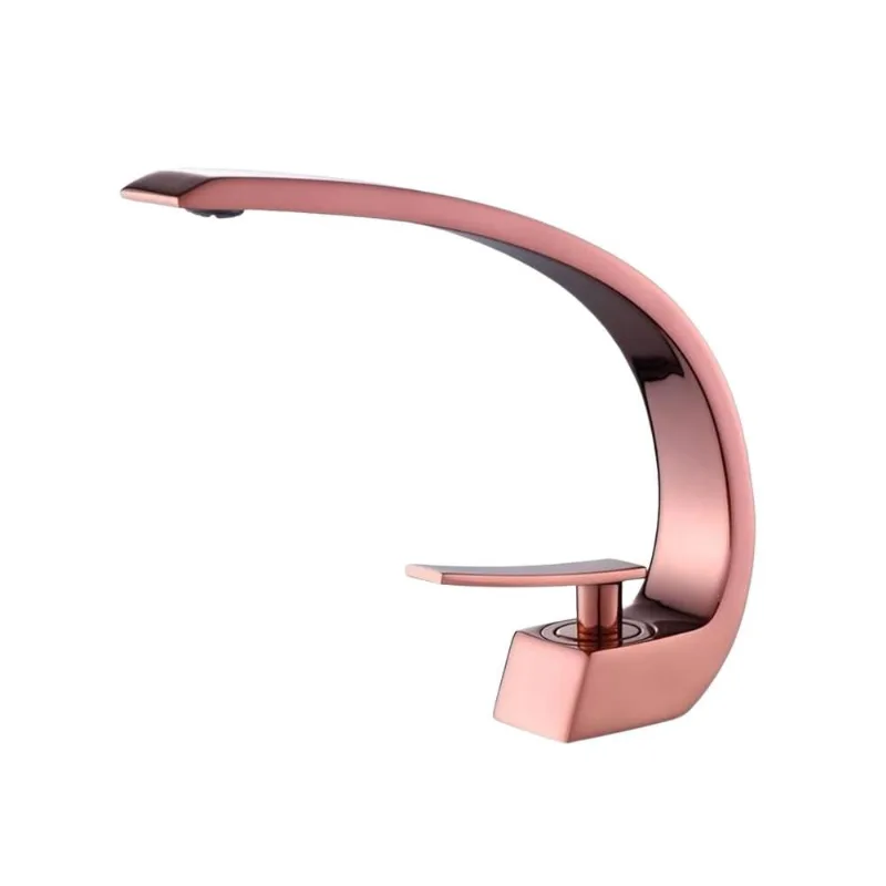 Torneira Luxo Curva com Misturador Monocomando Rose de Bancada Belcca TLC01R-BL