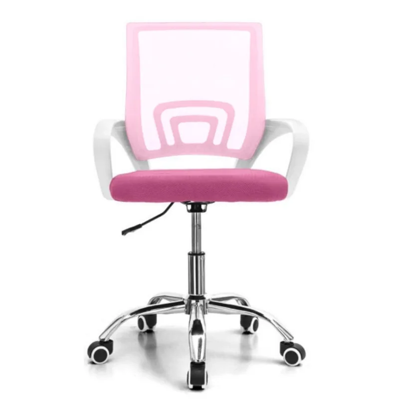 Cadeira de Escritório Secretária Base Cromada com Rodinha Fortt Lisboa Rosa CSF02R CSF02-R