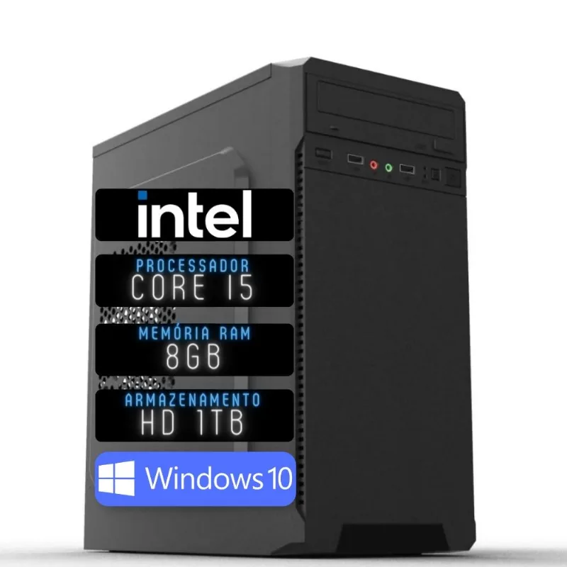 Computador 3green Desktop Intel Core i5 8GB HD 1TB Windows 10 3D-014