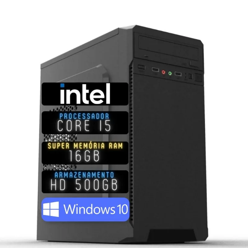 Computador 3green Desktop Intel Core i5 16GB HD 500GB Windows 10 3D-019
