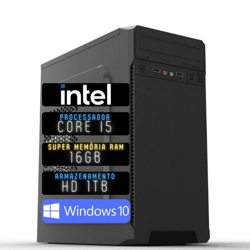 Computador 3green Desktop Intel Core i5 16GB HD 1TB Windows 10 3D-020
