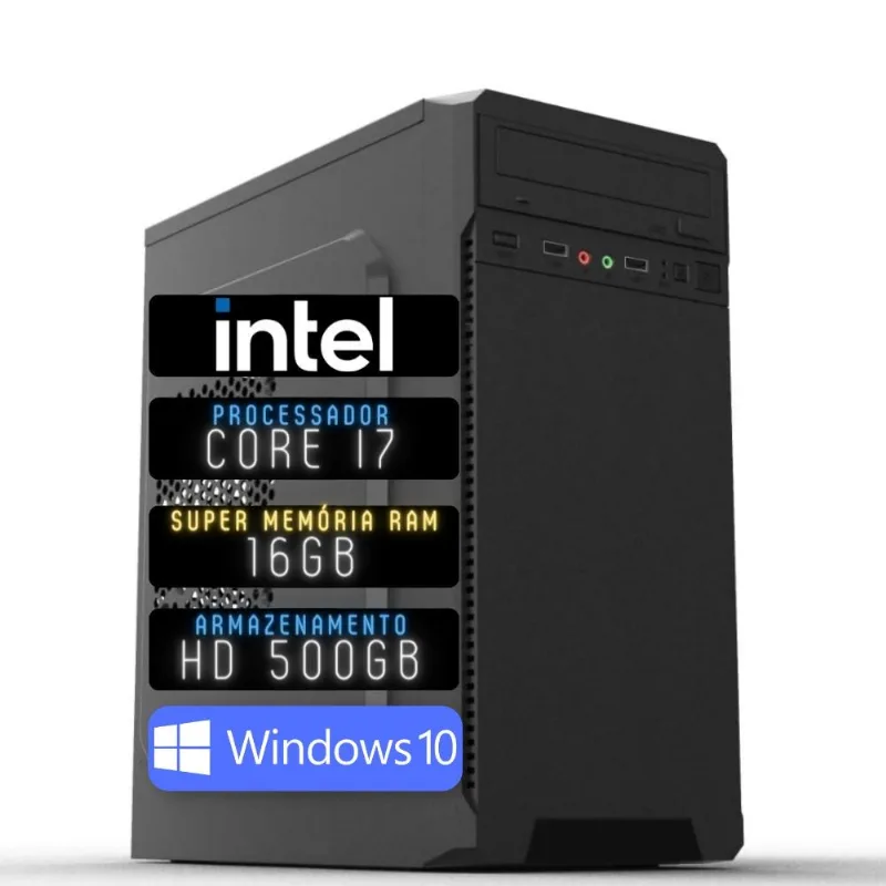 Computador 3green Desktop Intel Core i7 16GB HD 500GB Windows 10 3D-029