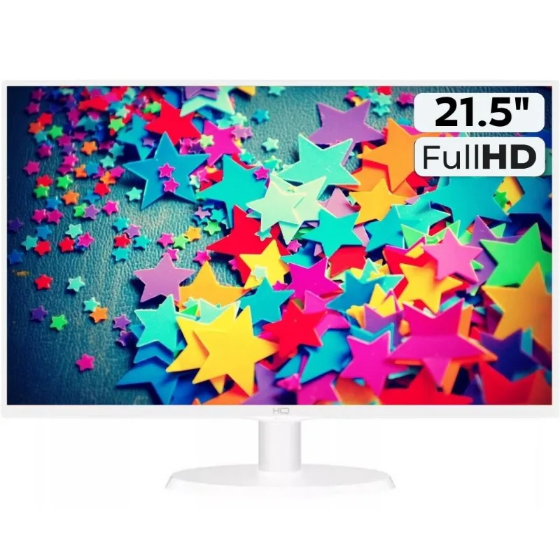Monitor 21.5" Branco LED Widescreen 2ms 75Hz Full HD HDMI HQ 21.5HQ-WLED VESA Ajuste de inclinação
