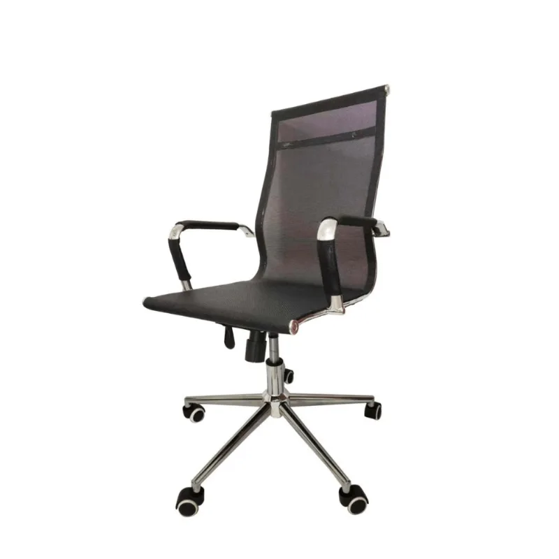 Cadeira de Escritório Esteirinha Tela Mesh Base Cromada com Rodinha Fortt Salta Preta CEF04P CEF04-P