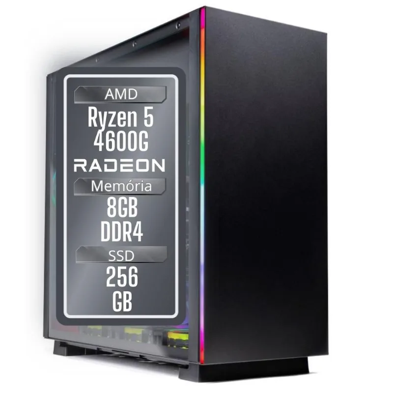 PC Gamer 3Green Winner, AMD Ryzen 5 4600G, 8GB DDR4, SSD 256GB, Gráficos Radeon VEGA, Fonte 500W - GSW-24001