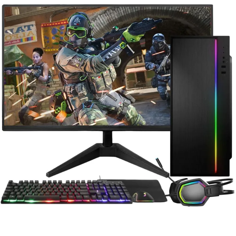 Pc Gamer Completo 3green Smart, Intel Core I7, 16gb Ram, Geforce Gtx 1660 Ti 6gb, Ssd 512gb, Fonte 500w, Monitor Led 20", Kit Gamer - 3gs-0105s