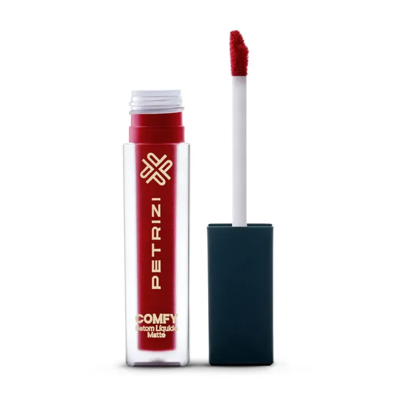 Batom Líquido Comfy Vermelho Sexy - Petrizi - Produtos de Maquiagem