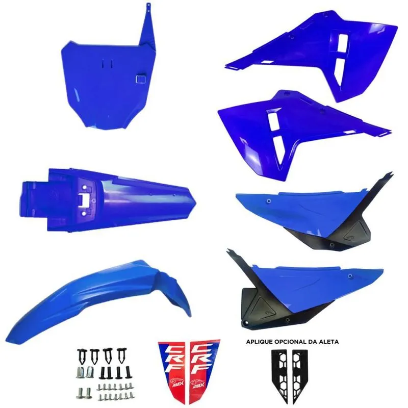 Kit Plástico amx crf 230F F25 c/ Number Azul