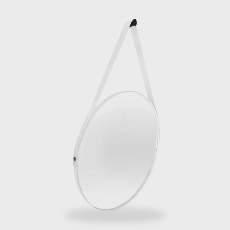 Espelho Adnet Redondo 30cm com Alça e Suporte para Sala Quarto Banheiro Hall