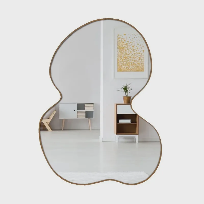 Espelho Decorativo Modelo Nuvem 60x80cm para Sala, Banheiro, Lavabo, Escritório Caramelo