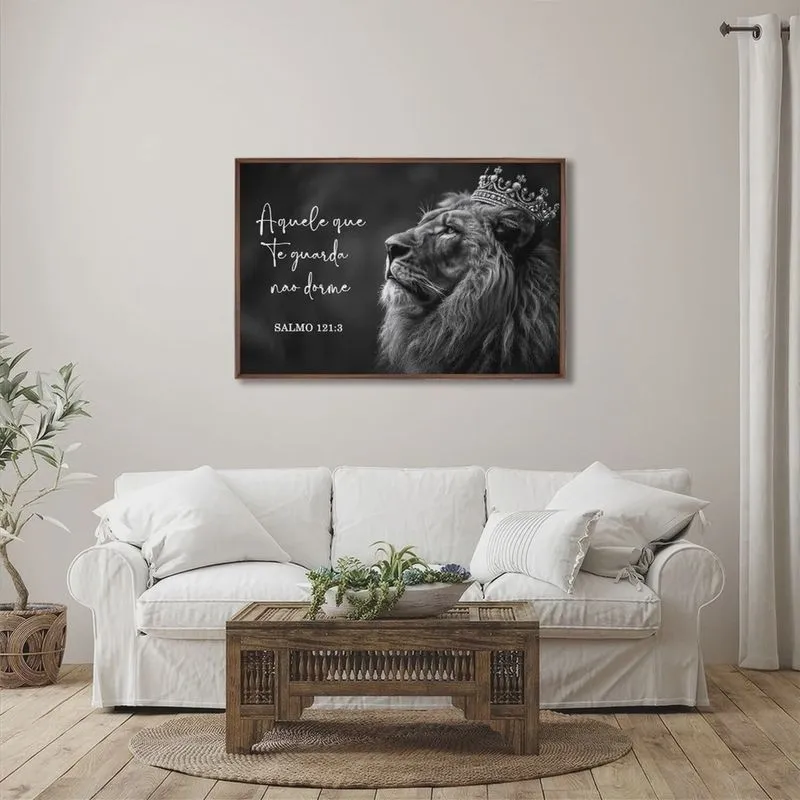 Quadro Decorativo Salmo 121 Aquele que Te Guarda, Não Dorme com 1 Tela de Parede para Sala Quarto