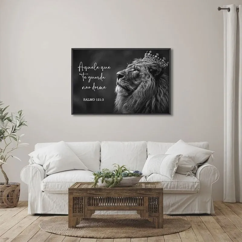 Quadro Decorativo Salmo 121 Aquele que Te Guarda, Não Dorme com 1 Tela de Parede para Sala Quarto