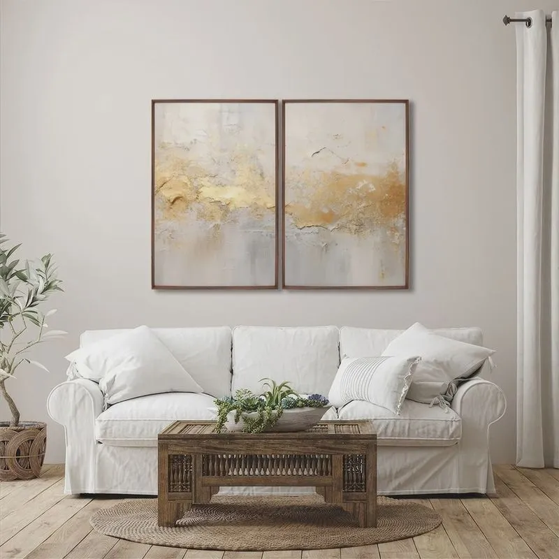Quadro Decorativo Modelo Rústico com 2 Telas de Parede para Sala Quarto Escritório 60cm X 90cm