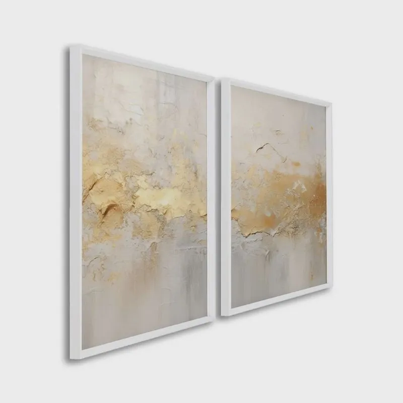 Quadro Decorativo Modelo Rústico com 2 Telas de Parede para Sala Quarto Escritório 60cm X 90cm