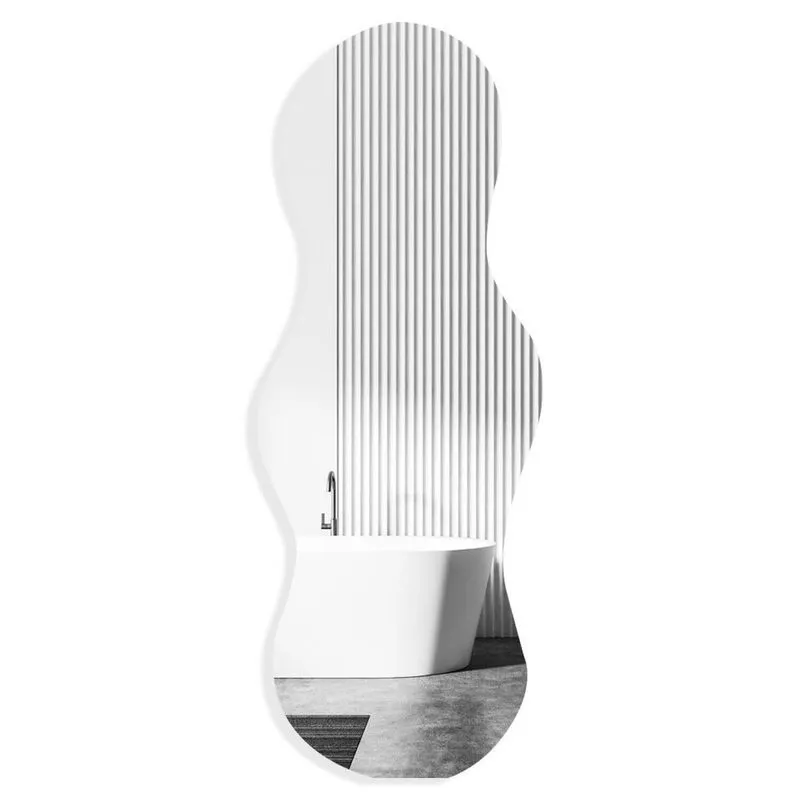 Espelho Decorativo Orgânico Splash 45x120cm De Parede Lapidado Para Sala Quarto Banheiro