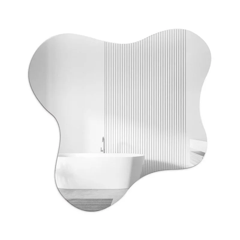 Espelho De Led Decorativo Orgânico 50x50cm Splash Lapidado Para Quarto Banheiro Hall Incolor