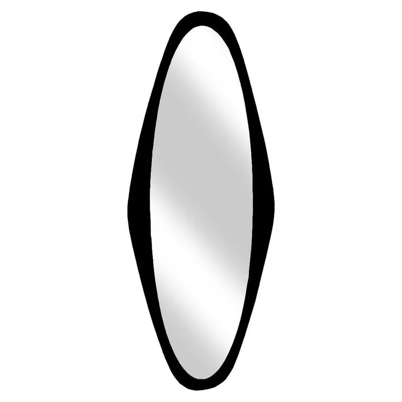 Espelho Decorativo Oval Corpo Inteiro 60x150cm Emoldurado Para Sala Cozinha Banheiro Preto
