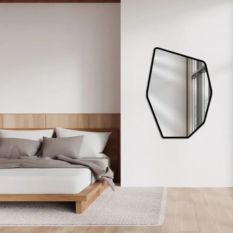 Espelho Decorativo Moderno Orgânico Modelo Texas 53cm X 73cm Preto