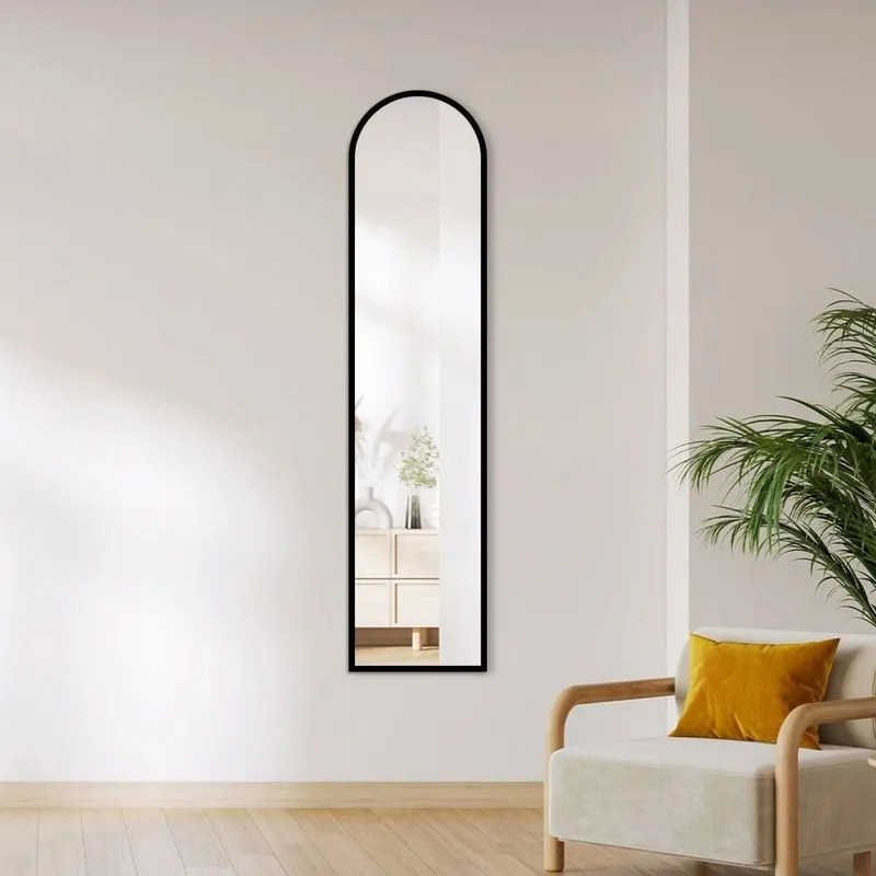 Espelho Decorativo Orgânico Moderno Modelo Portal 38cm X 160cm Preto