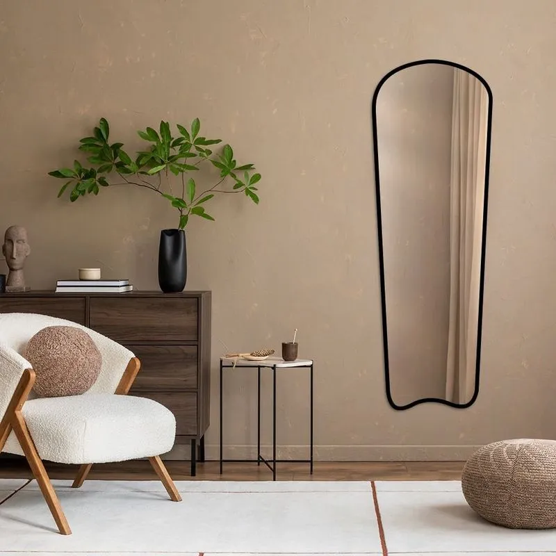 Espelho Decorativo Moderno Prancha 55x160 De Parede Preto