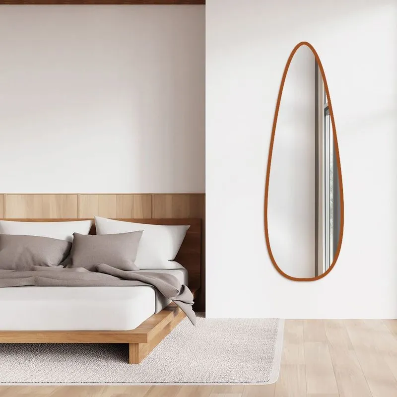Espelho Decorativo Oval João Bobo 55x160 De Parede Caramelo