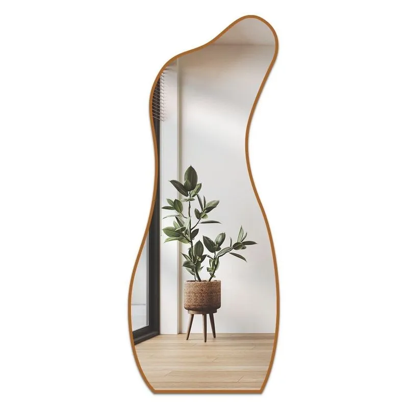 Espelho Decorativo Grande Modelo Curva 70cm X 160cm De Parede Para Quarto Sala Lavabo Caramelo