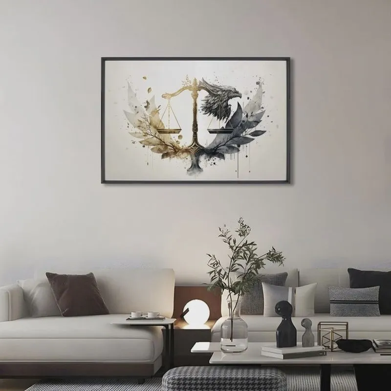 Quadro Decorativo Temático Direito com 1 Tela para Escritório Hall Lavabo 80cm X 120cm Sem Vidro