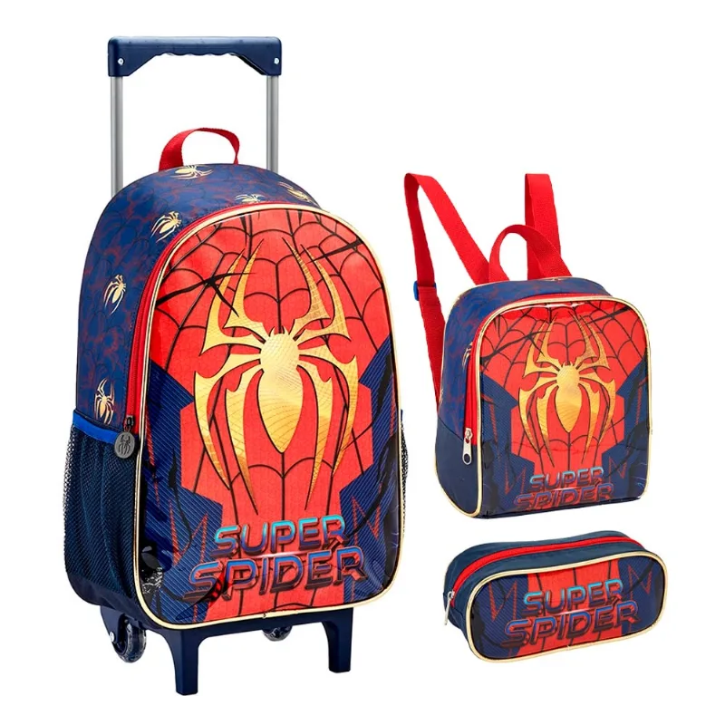 Kit Mochilete Escolar Lancheira Estojo Homem Aranha Seanite - Seanite
