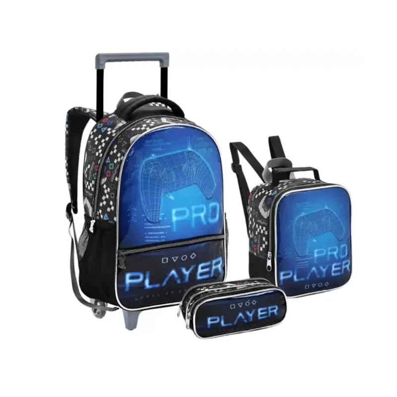 Kit Mochila De Rodinhas Infantil Seanite Game 16" - Seanite