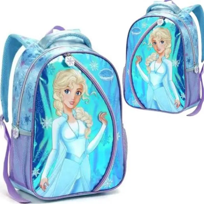 Mochila Escolar de Costa Feminina On Ice Princesa do Gelo Seanite