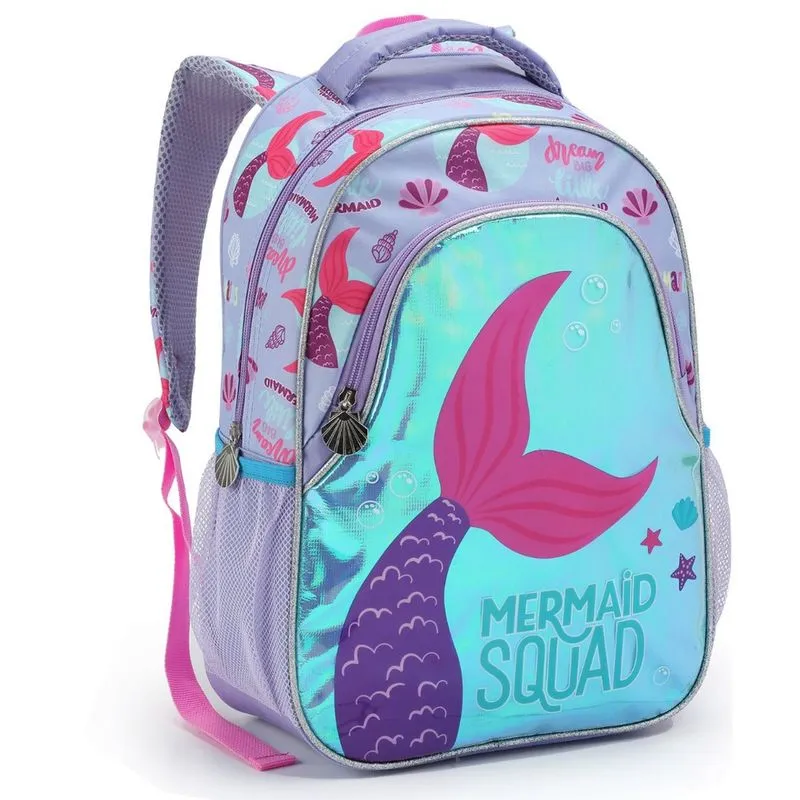 Mochila Costas Infantil Escolar Menina Feminina Ariel Pequena Sereia Seanite