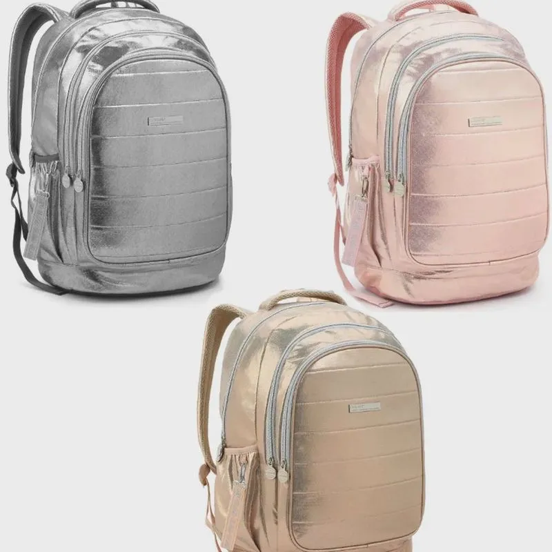 Mochila escolar costas Metalizada Seanite