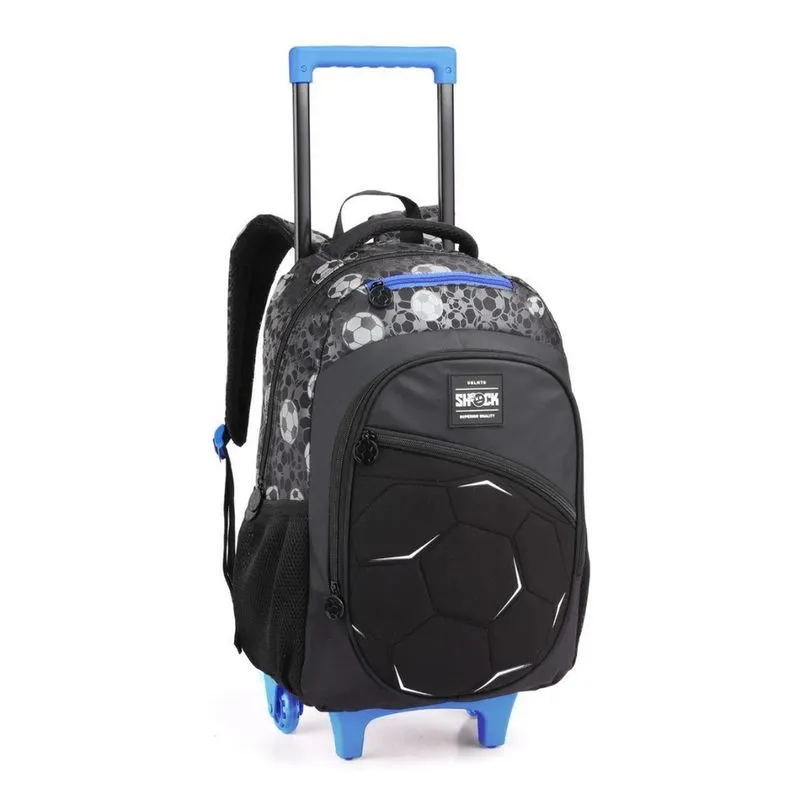 Mochila Rodinhas Bola Futebol Shock Escolar Infantil Seanite