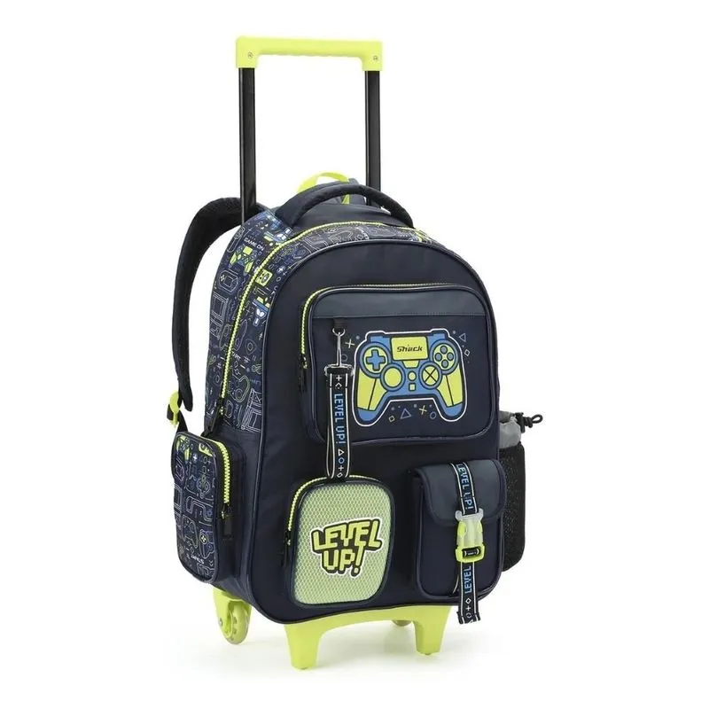 Mochila Infantil Seanite Shock Game Com Rodinhas 43cm MR43217 (MP)