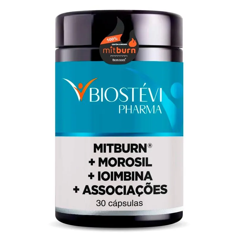 Mitburn para queima de gordura com morosil, ioimbina, mitburn e associações 30 cápsulas