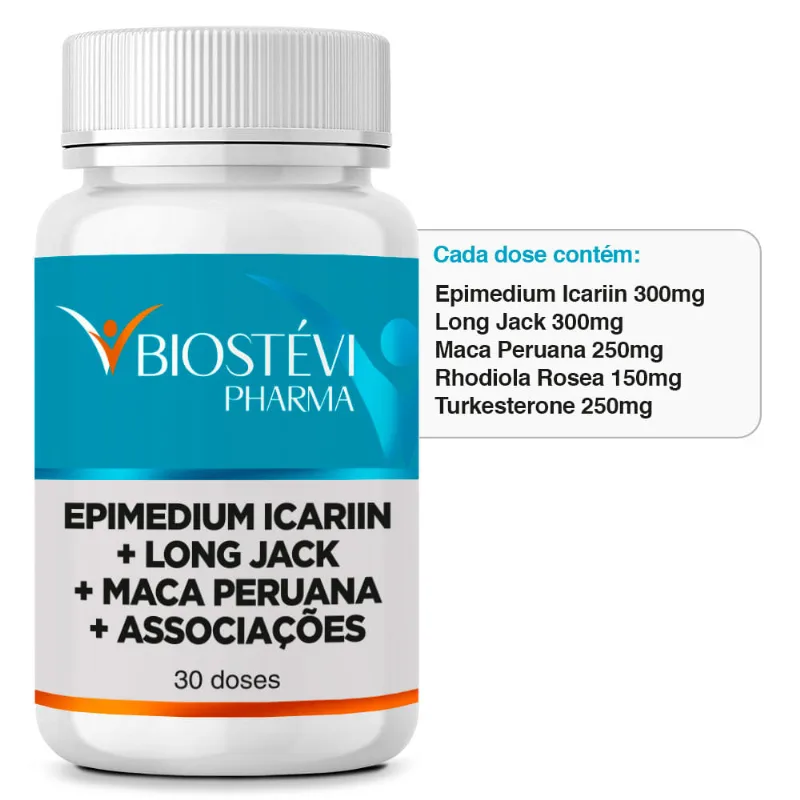Epimedium Icariin + Long Jack + Maca Peruana + Associações - 30 Doses | (Bio Testo Turbo)