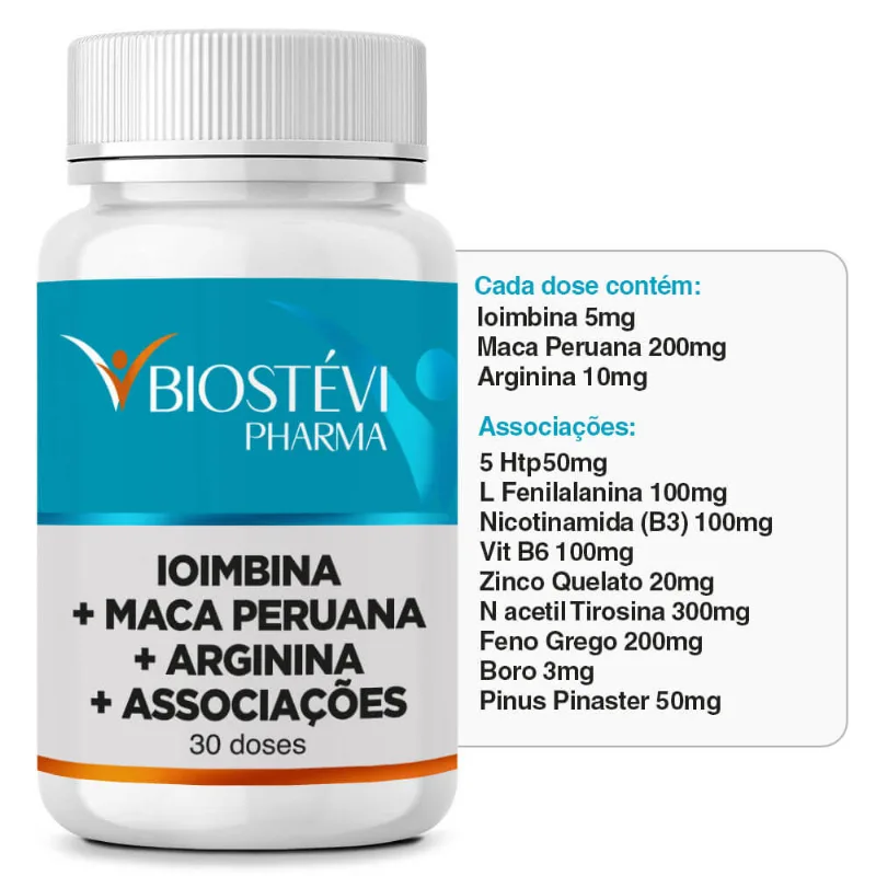 Ioimbina + Maca Peruana + Arginina + Associações 30 doses - Libido Feminino Ioimbina + Maca Peruana + Arginina + Associações 30 doses - Libido Femino