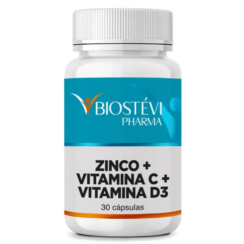 Zinco + vitamina c + vitamina d3 30 cápsulas