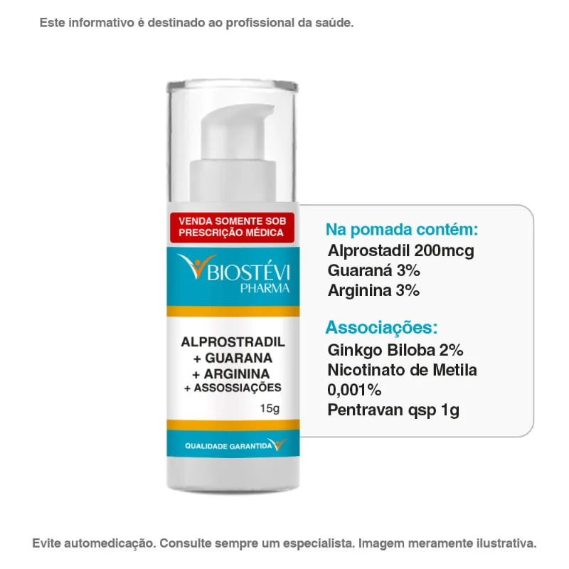 Alprostradil + Guarana + Arginina + Associações 15g - Libido Feminino