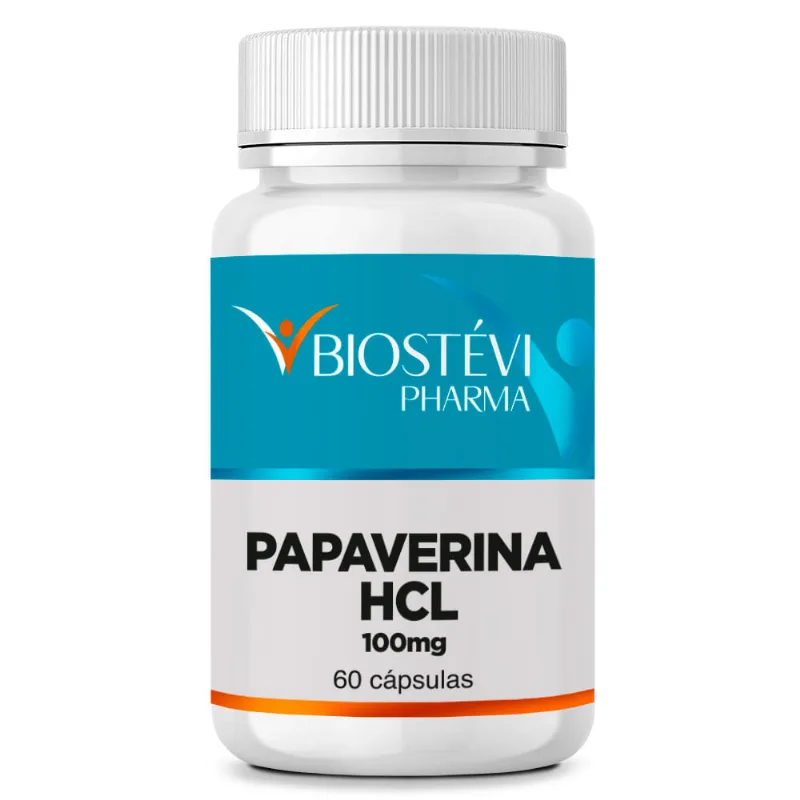 Papaverina HCL 100mg 60 cápsulas