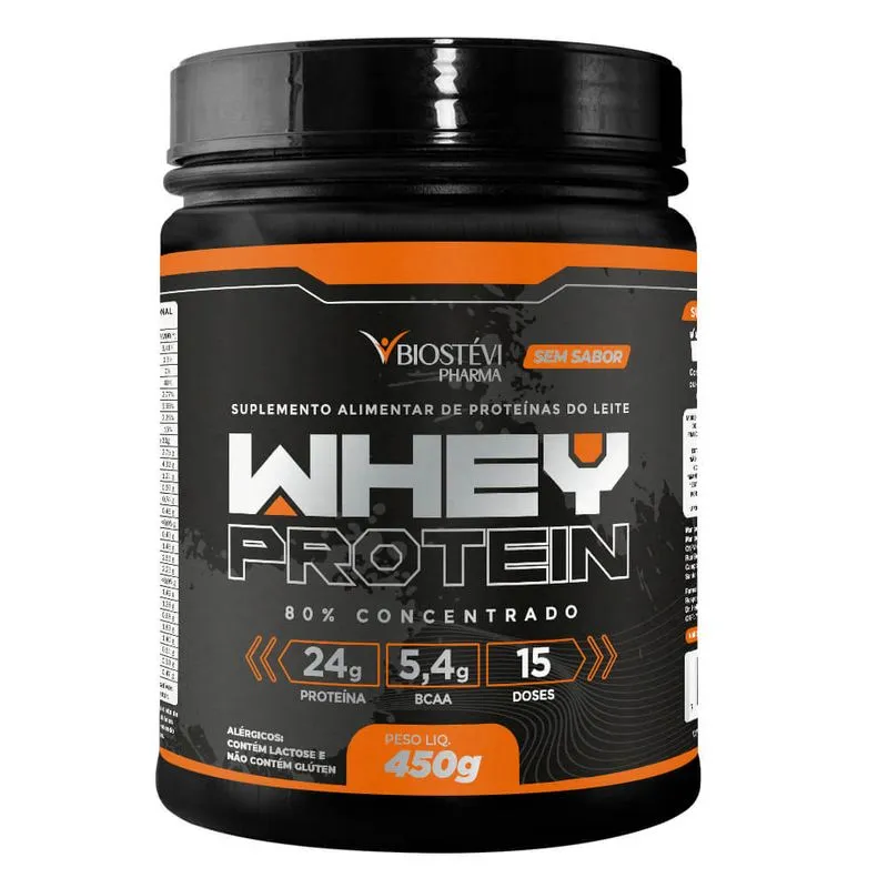 Whey Protein (Sem Sabor) Concentrado 80% 15 Doses 450g
