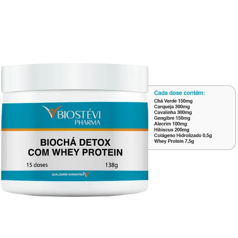 Biochá Detox com Whey Protein 15 Doses 171g