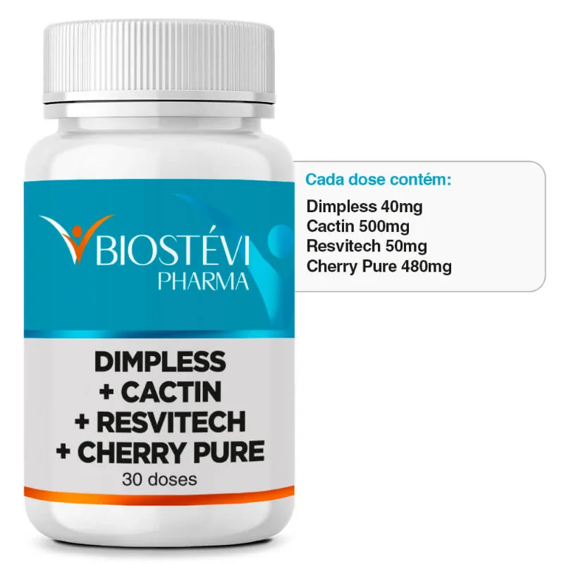 Composto para Lipedema | Dimpless + Cactin + Resvitech + Cherry Pure 30 Doses