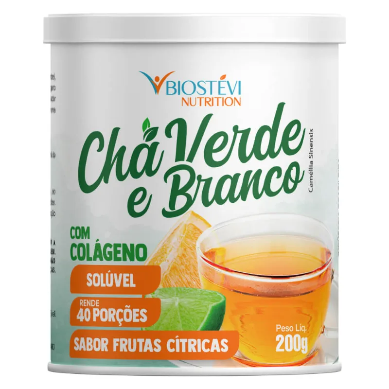 Chá Verde e Branco com Colágeno Sabor Frutas Cítricas 200g Nutrition