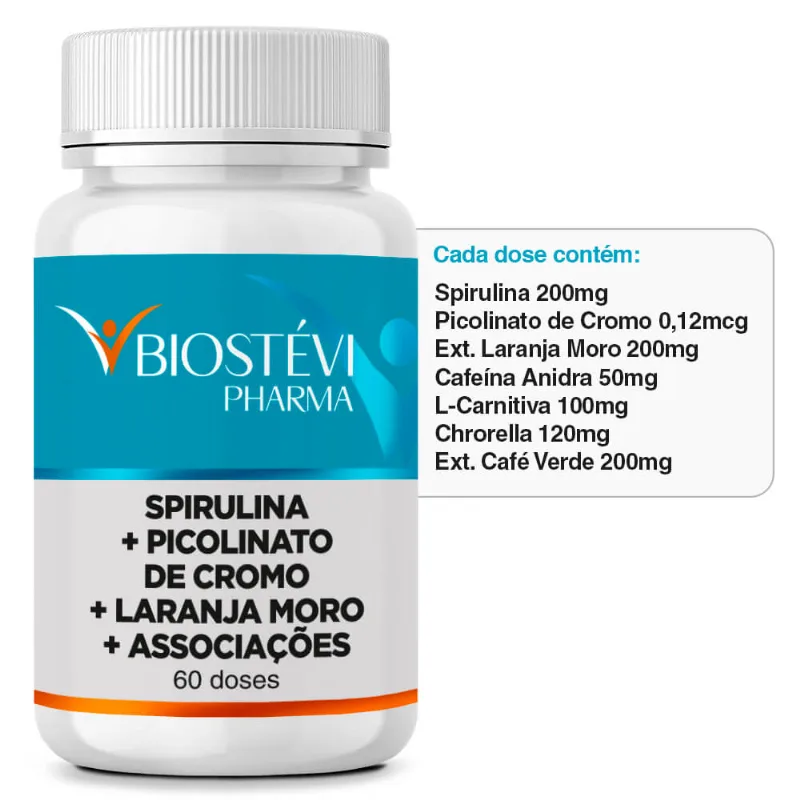 Pill Fit | Spirulina + Picolinato de Cromo + Laranja Moro + Associações 60 Doses